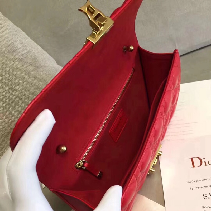 迪奥迪奥Dior2017?DIORADDICT???藤格纹小羊皮翻盖式手提包