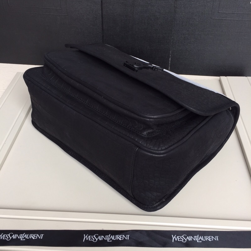 顶级原单 【NiKi中号】进口 ?鳄鱼纹/磨砂牛皮?MONOGRAMME SAINT LAURENT前翻盖包