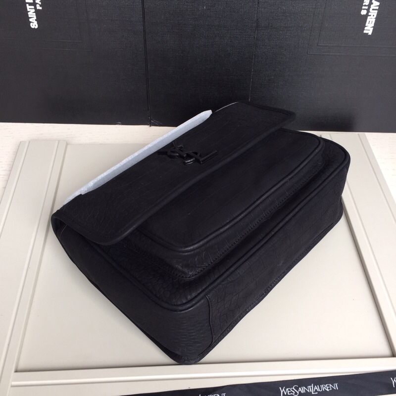 顶级原单 【NiKi中号】进口 ?鳄鱼纹/磨砂牛皮?MONOGRAMME SAINT LAURENT前翻盖包