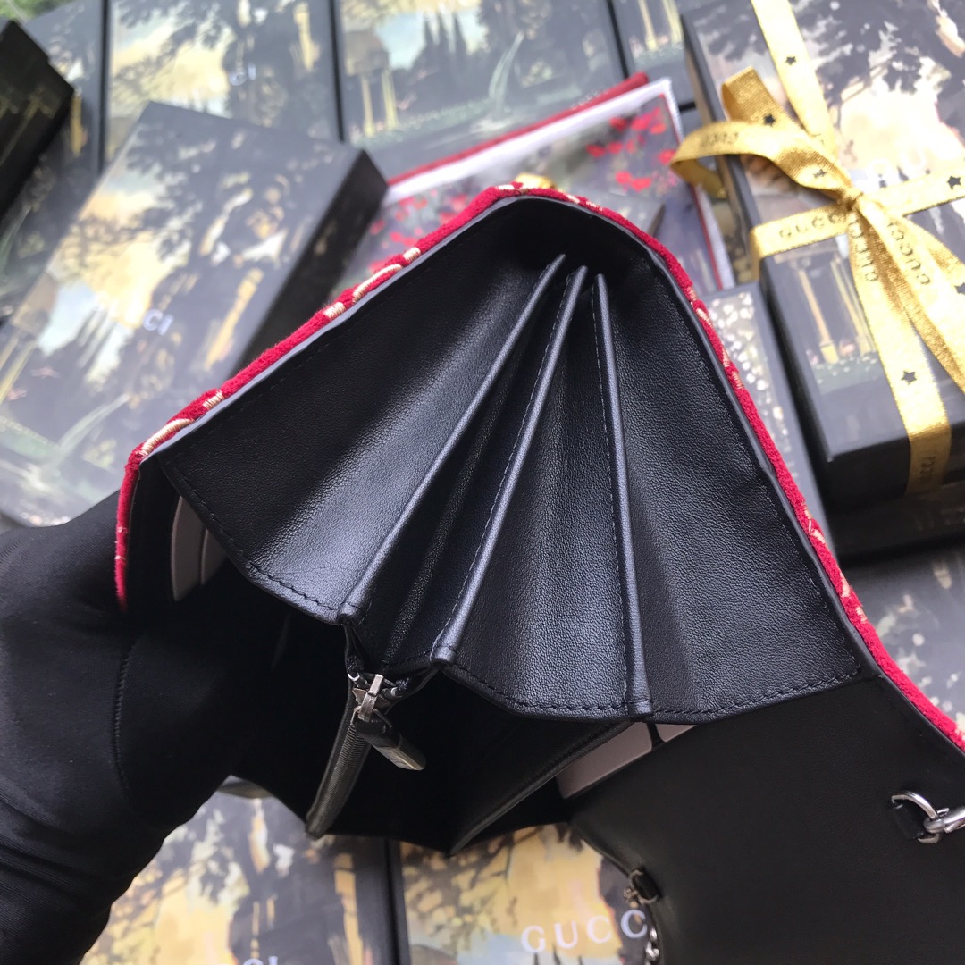 圣罗兰/ysl ！️ˆ?ˆ?高端品质ˆ?ˆ?Dionysus进口G.G天鹅绒面料搭配裂纹皮滚边链条包