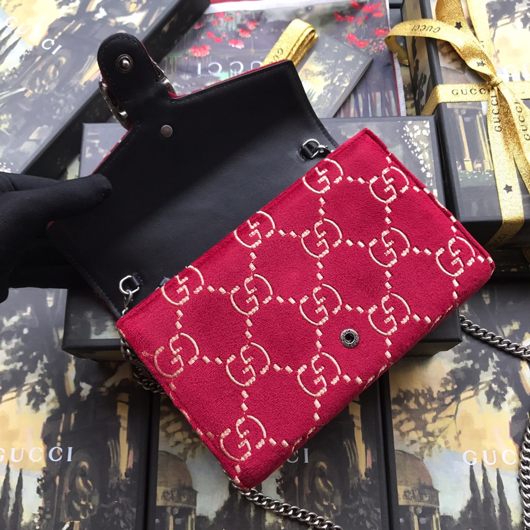 圣罗兰/ysl ！️ˆ?ˆ?高端品质ˆ?ˆ?Dionysus进口G.G天鹅绒面料搭配裂纹皮滚边链条包