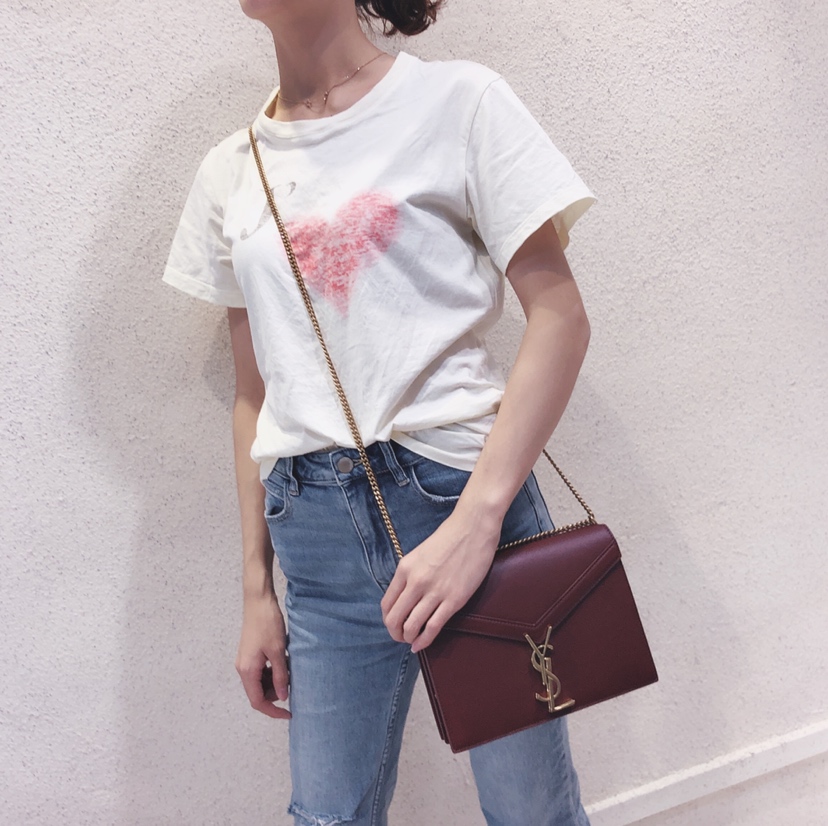 圣罗兰/ysl 酒红色上身随拍