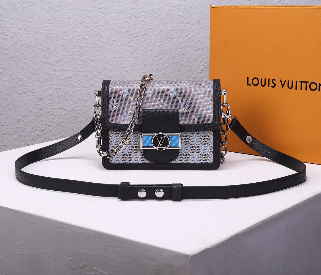 LOUIS VUITTON Monogram LV Pop Mini Dauphine Blue 637544