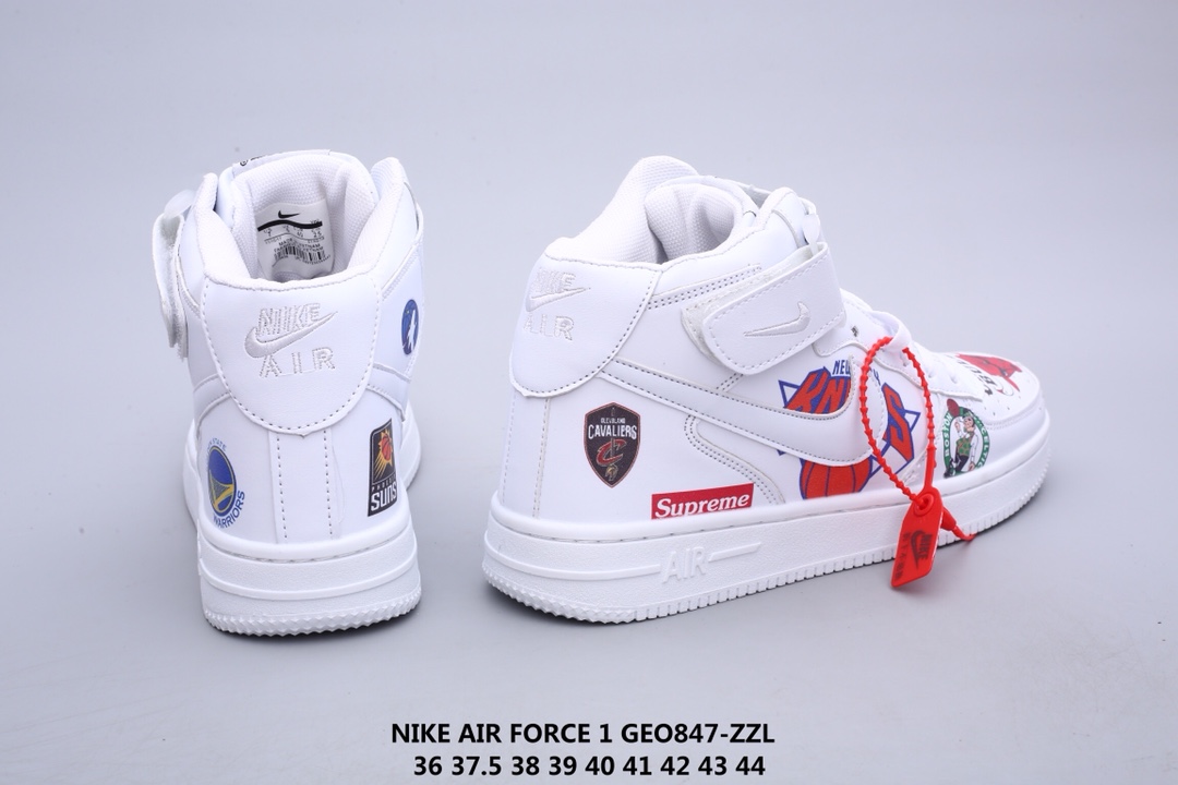 nike air force 1 mid 07/supreme 空军一号联名款潮牌公牛 nba涂鸦