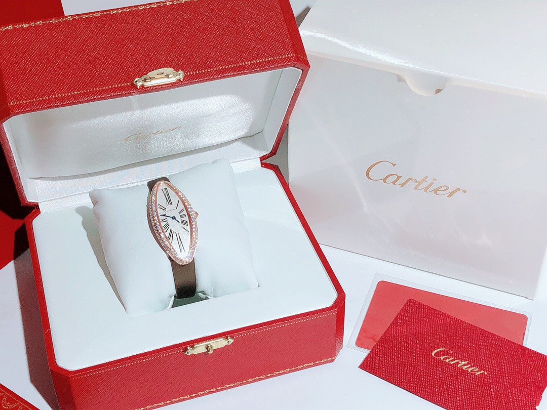 实拍 卡地亚-Cartier 橄榄形女士腕表