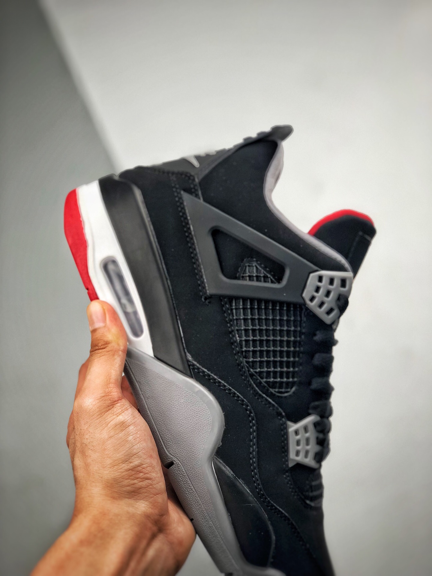 360 【莞产纯原版本 全码出货】 Air Jordan 4 Retro “Bred” 复刻黑红