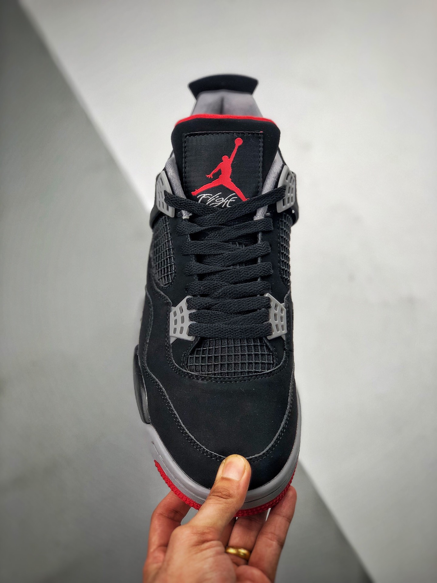 360 【莞产纯原版本 全码出货】 Air Jordan 4 Retro “Bred” 复刻黑红