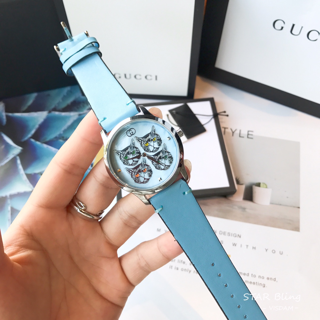 0 Gucci古驰G-TIMELESS系列最新成员-可爱喵星人 该款腕表