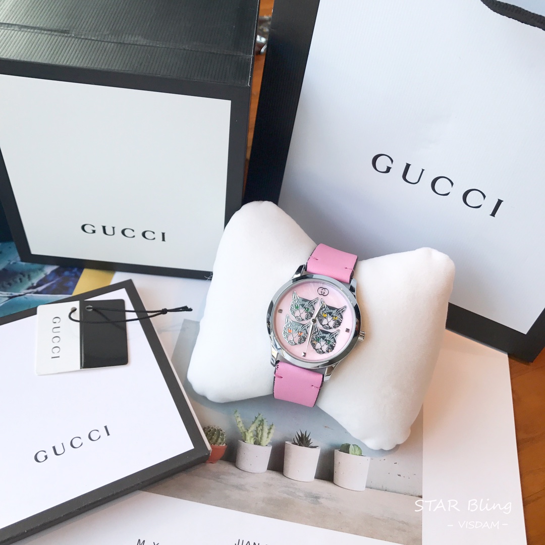 0 Gucci古驰G-TIMELESS系列最新成员-可爱喵星人 该款腕表
