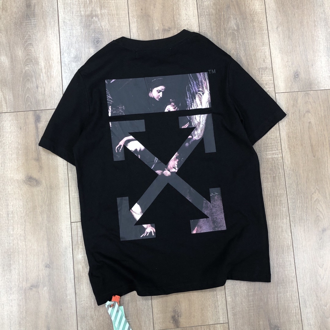 OFF-WHITE,off-white壁纸 60!off-white 宗教天使圣母油画短袖涂鸦箭头短袖t恤 经典宗教