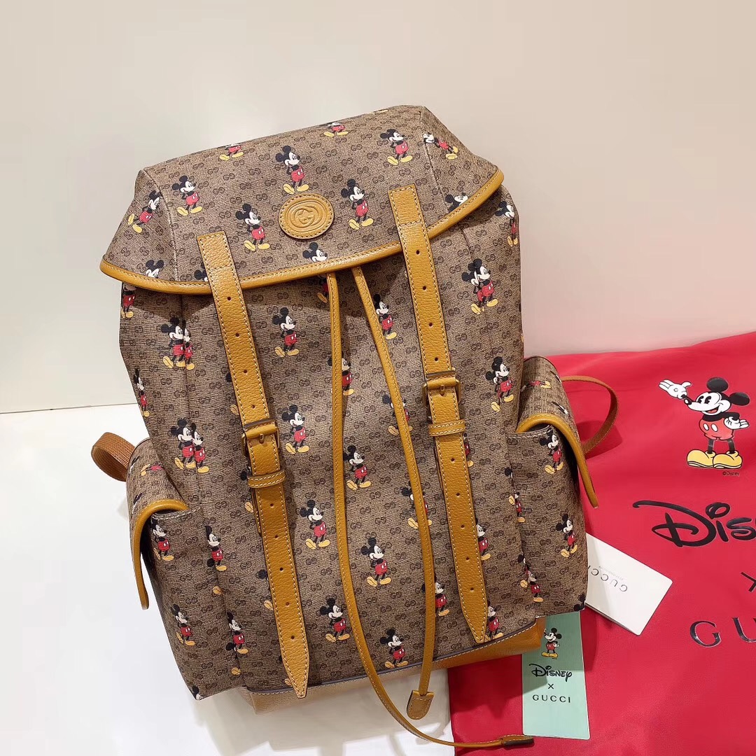 gucci x disney 米奇双肩背包,定制原厂皮料. 古铜五金.