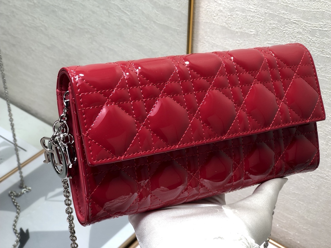 古驰 Dior 漆皮菱格纹?woc链条包