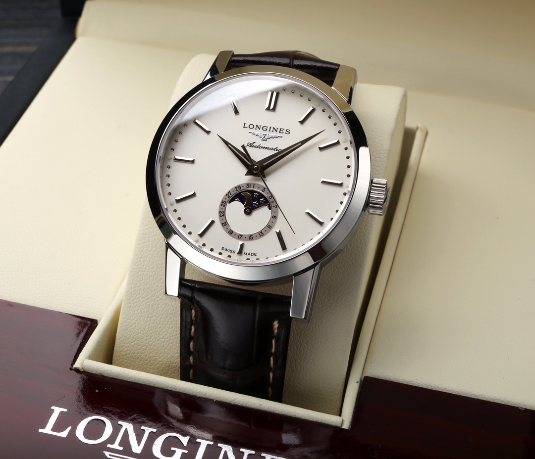 台湾厂最新力作浪琴Longines经典复古系列1832型号 L4.826.4.92.2月相腕表