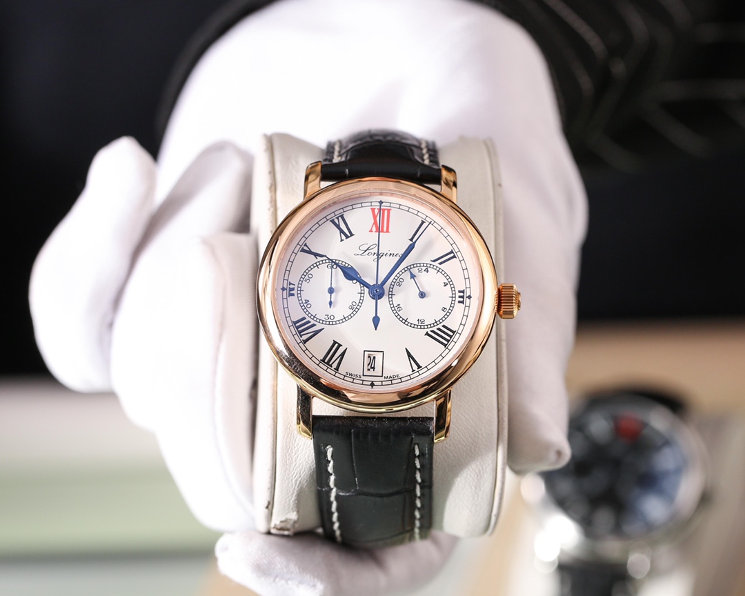 绅士风度 :  【独家专柜图】绅士男士——多功能浪琴-LONGINES 全新复古石英男表