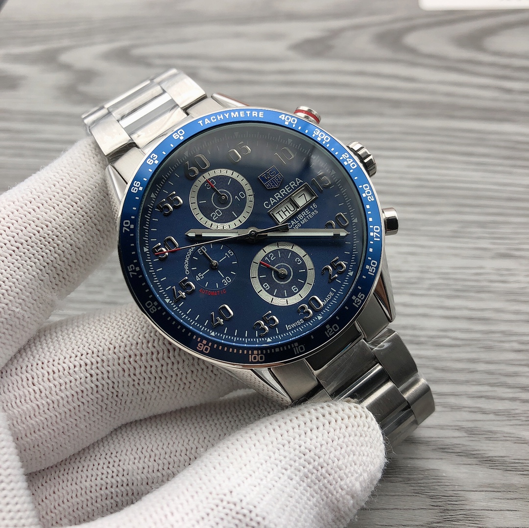 SJ出品 皮带 6300豪雅 CARRERA  ?H6 类型 六针双历多功能 男士腕表