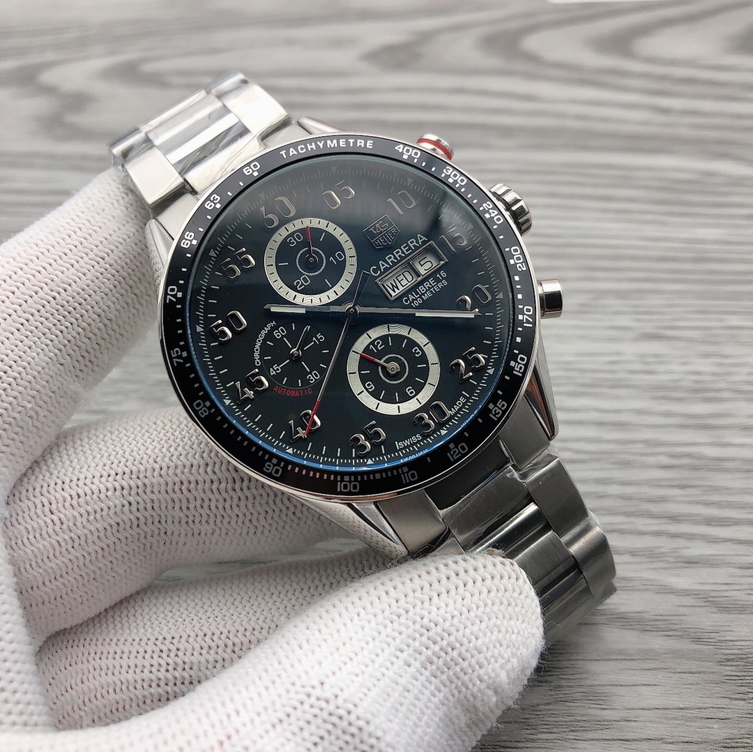 SJ出品 皮带 6300豪雅 CARRERA  ?H6 类型 六针双历多功能 男士腕表