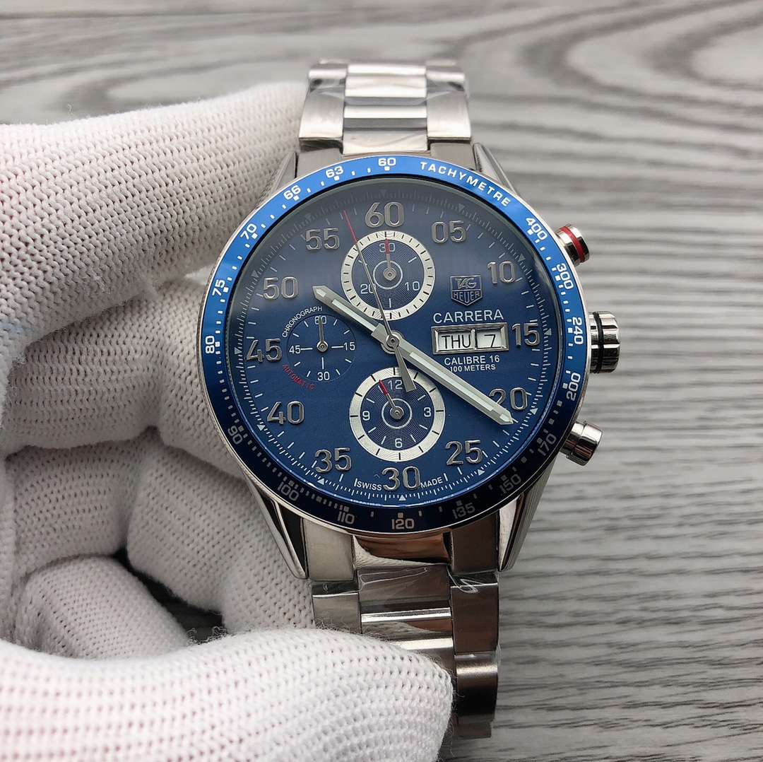 SJ出品 皮带 6300豪雅 CARRERA  ?H6 类型 六针双历多功能 男士腕表