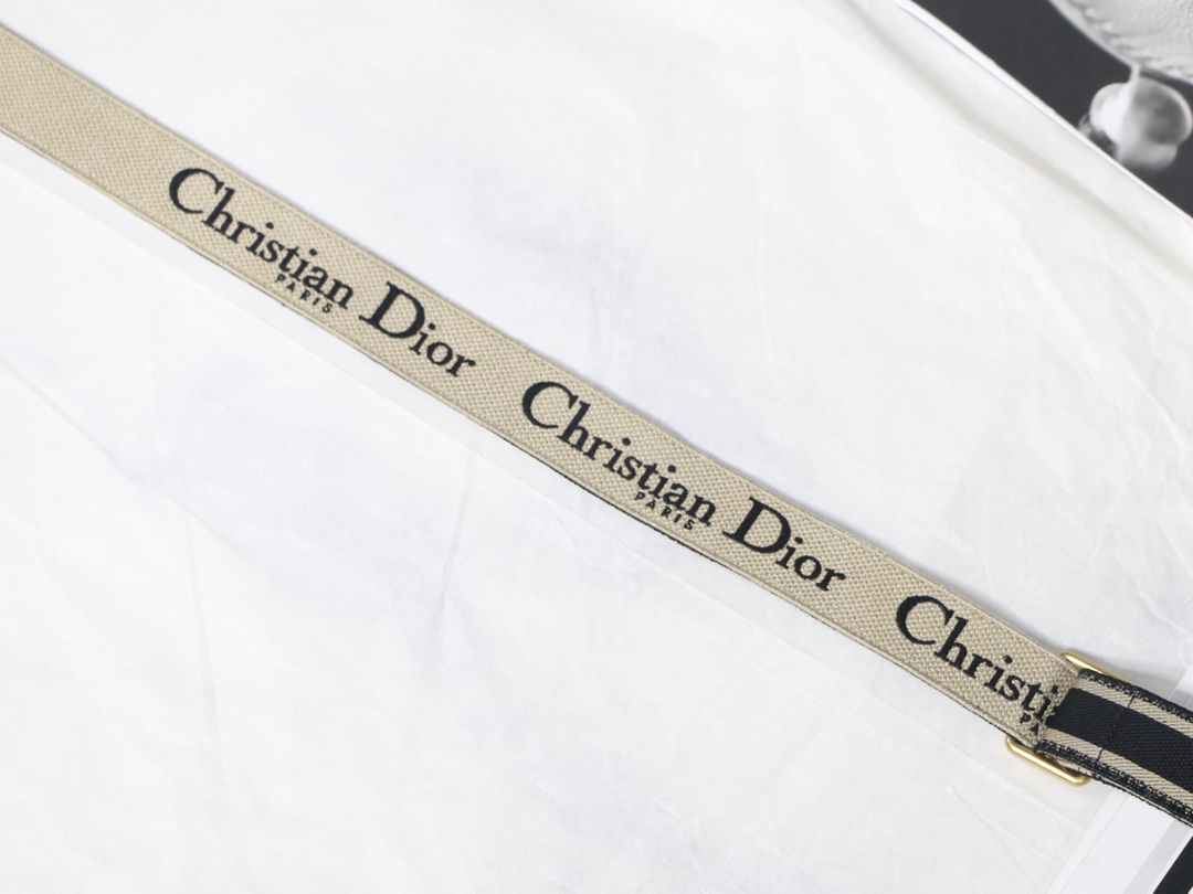 迪奥【D肩带黑色?调节款】黑色刺绣和黑色牛皮革“Christian Dior”标志搭配滑扣
