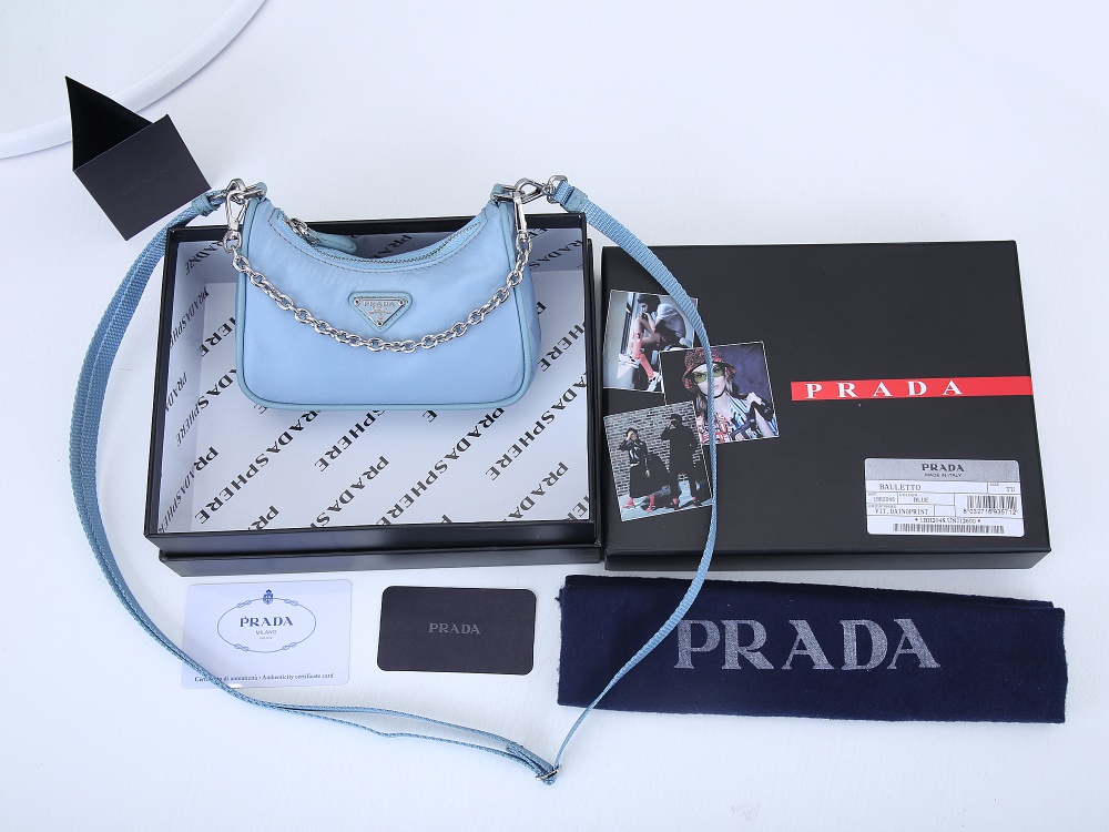 mini hobo黑色货 普拉达hobo三合一鉴定 prada hobo真假鉴别图 