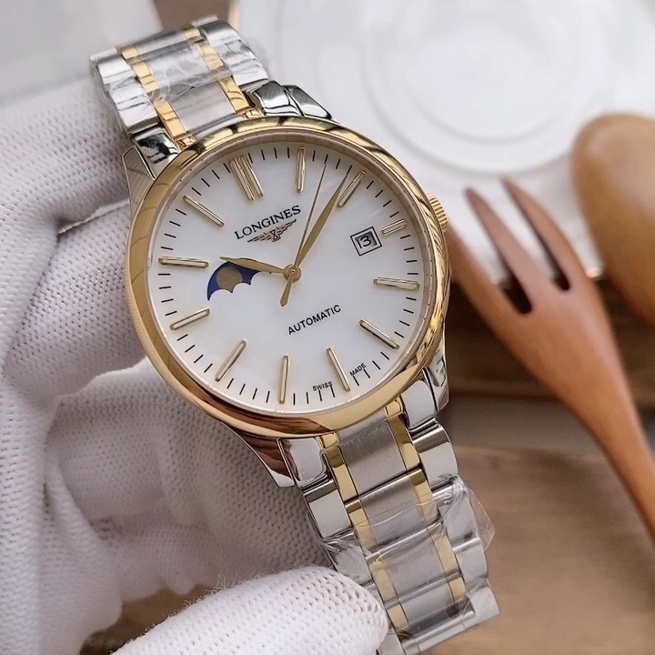 白金同价浪琴 Longines新款情侣机械腕表
