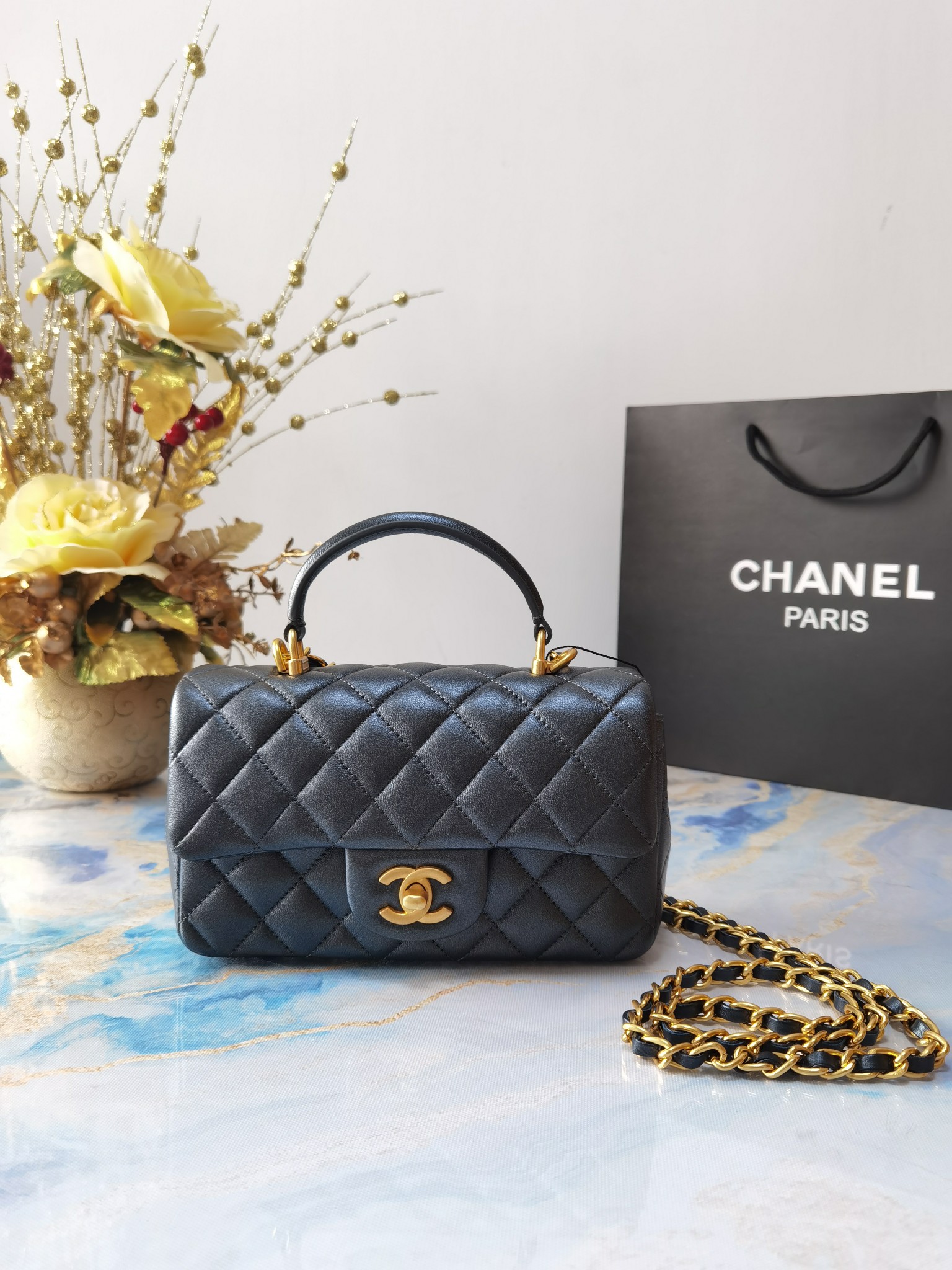 香奈儿Chanel  2021早春最新限量版Mini CF  经典菱格口盖包