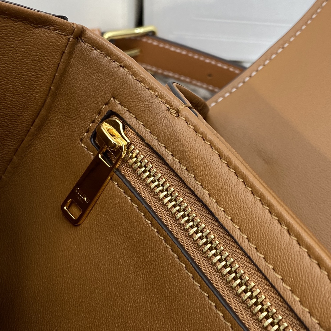 celine【CELIN．E 】TRIOMPHE中号纺织物搭配小牛皮肩背包