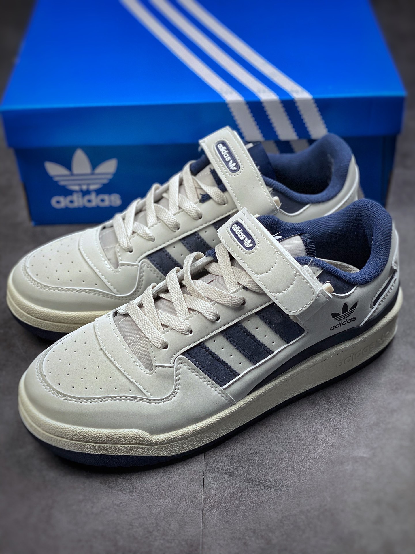 Adidas Originals Forum Low Tibetan Blue Gray Classic Velcro Retro Sneakers GY6553