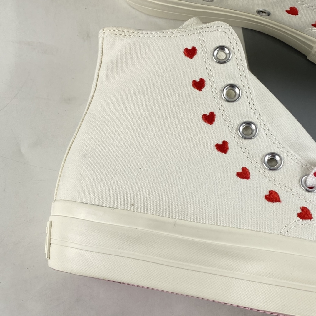 Converse All Star Lift 2022 Valentine's Day Limited Edition Thick Bottom Embroidered String High Top Thick Bottom Shoes A01599C