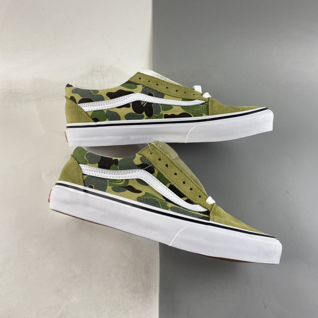 Bape x Vans Old Skool ape head joint camouflage low-top canvas shoes VN0A54F37BE