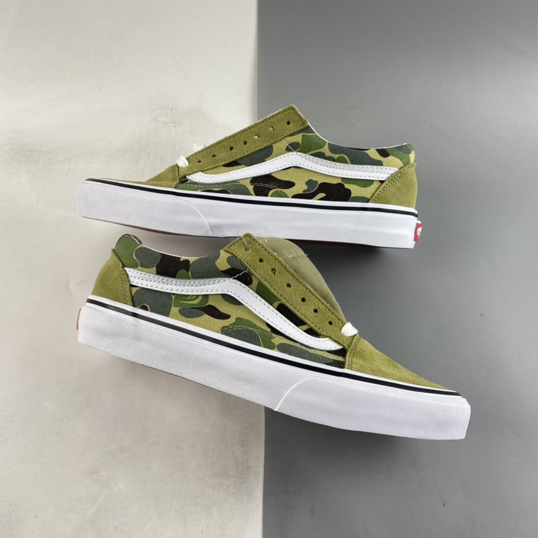 Bape x Vans Old Skool ape head joint camouflage low-top canvas shoes VN0A54F37BE