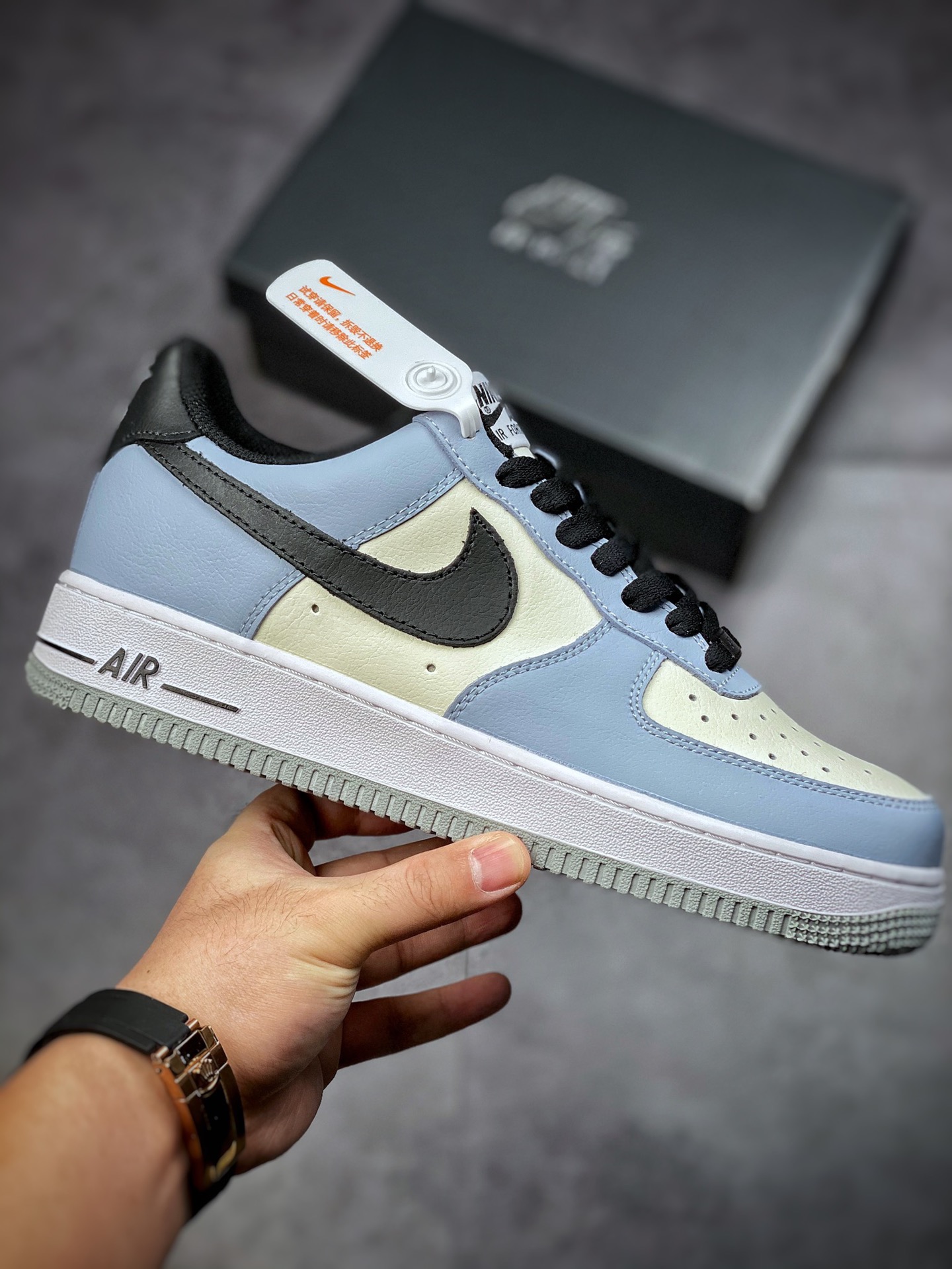 200  Nike Air Force 1 Low 07 米黑蓝 原楦头原纸板 CW2288-120