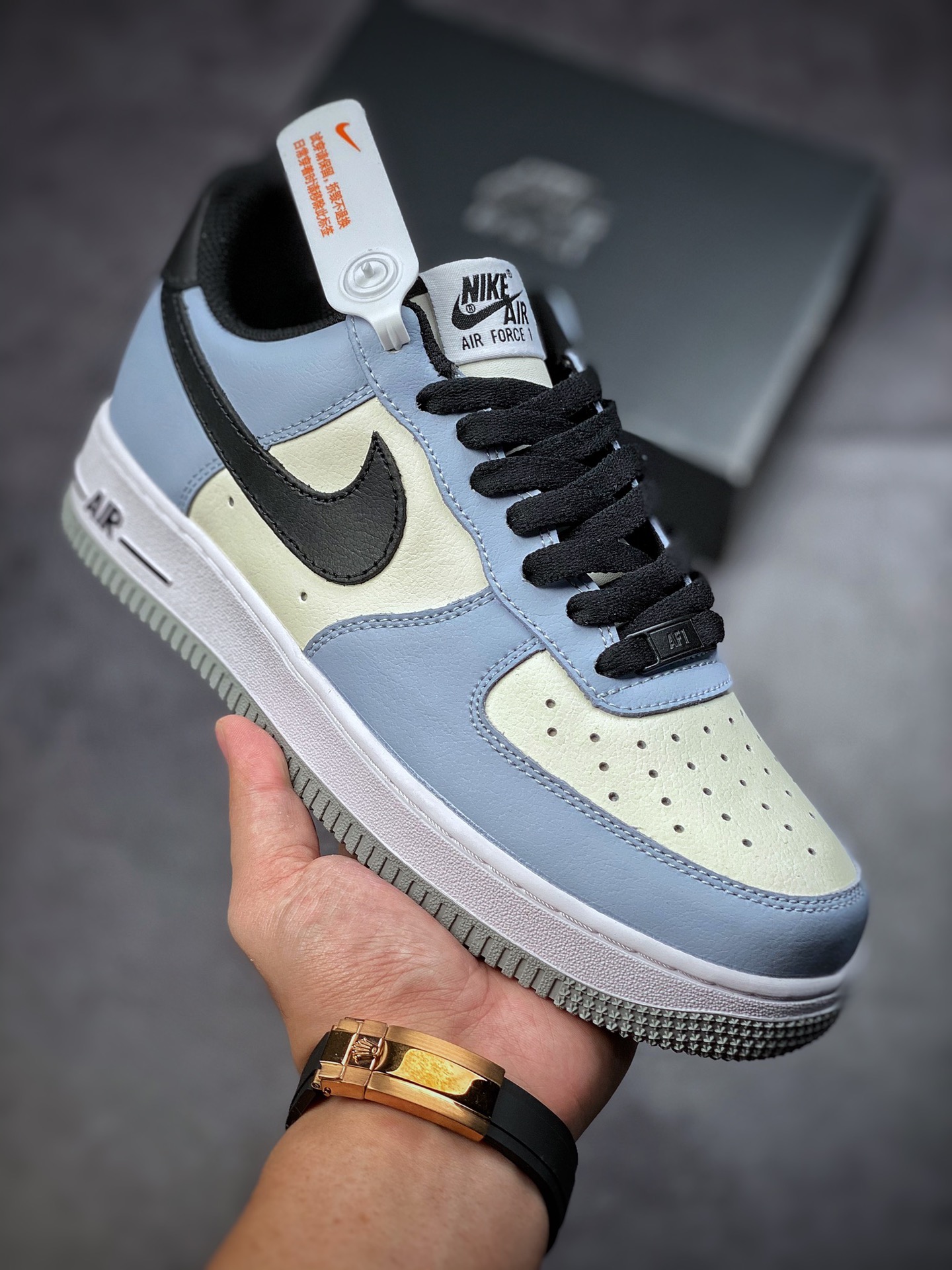 200  Nike Air Force 1 Low 07 米黑蓝 原楦头原纸板 CW2288-120