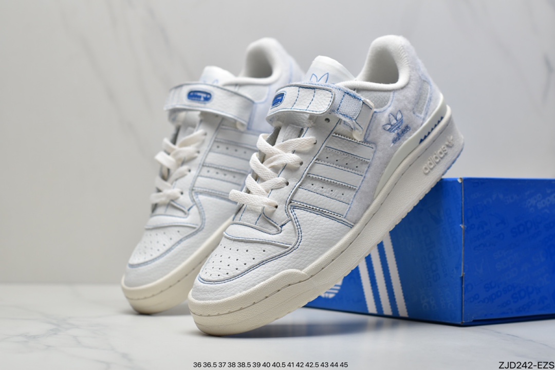 240 Adidas三叶草 Originals Forum 84 Low 罗马系列魔术贴低帮复古系GX1018