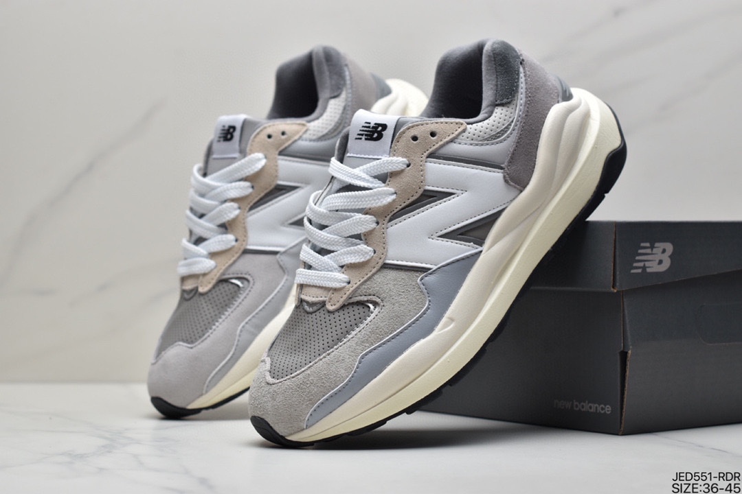 NBNew Balance M5740 Series Retro Daddy Style Jogging Shoes ”Black Midnight Blue Silver Gray White Powder” W5740TA