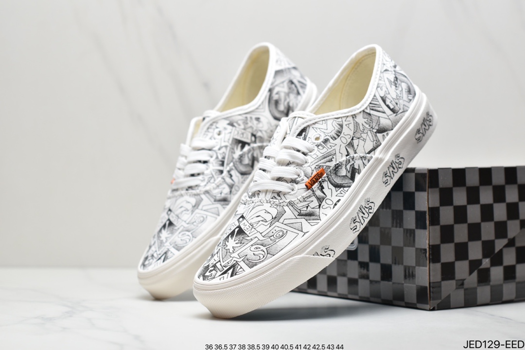 Vans Vault x SNS Edition Black & White Illustration Beach Print Sneakers