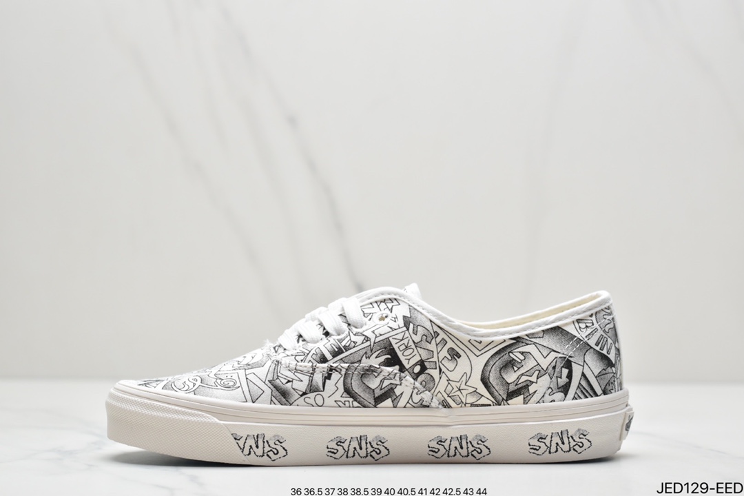 Vans Vault x SNS Edition Black & White Illustration Beach Print Sneakers