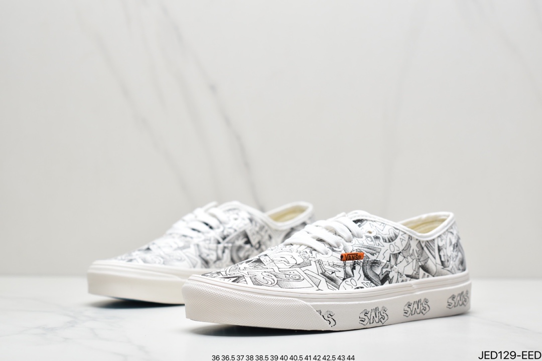 Vans Vault x SNS Edition Black & White Illustration Beach Print Sneakers