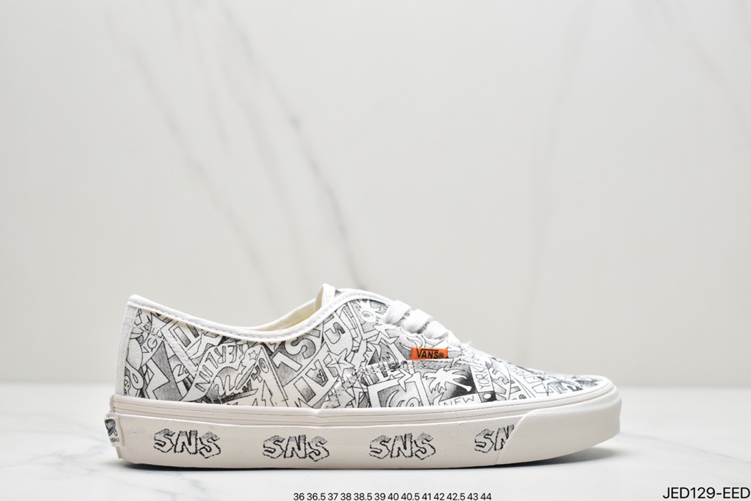 Vans Vault x SNS Edition Black & White Illustration Beach Print Sneakers