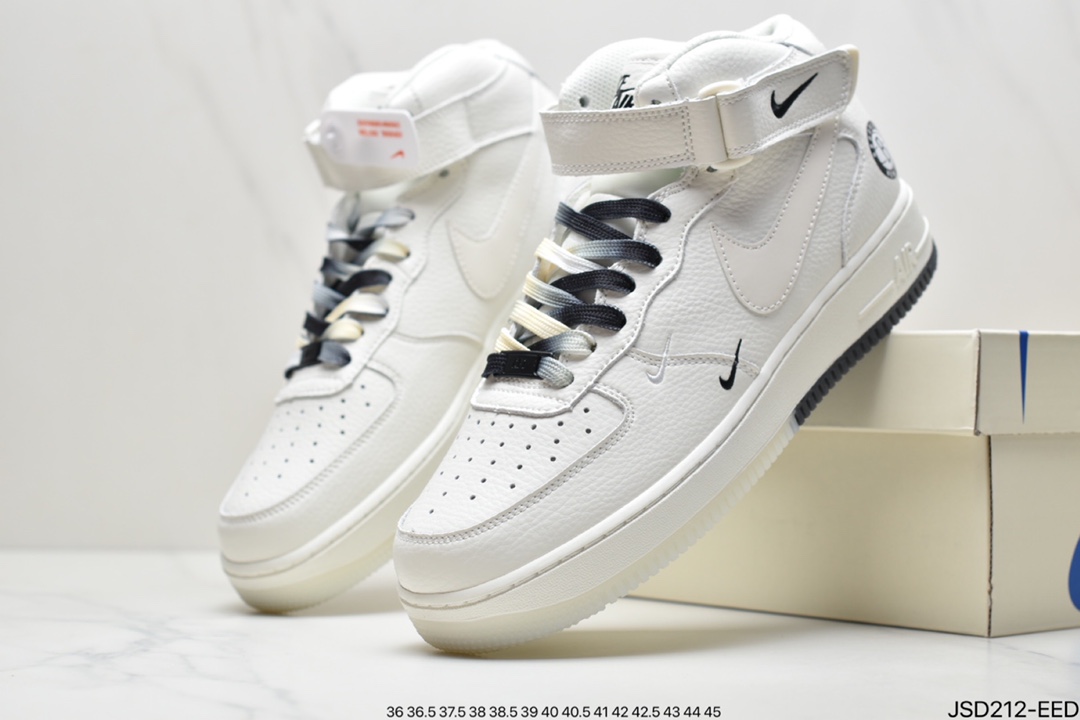 200 耐克Nike Air Force 1’07 QS”Summit White/Orange/Blue Swooshes”空军一号高帮CT1989-113