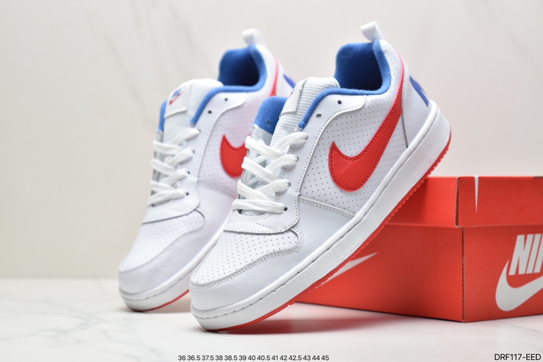 True Standard Nike Court Borough Low 2”White/Navy/Pink” Academy Series Casual Sports Leather Sneakers DB3090-100