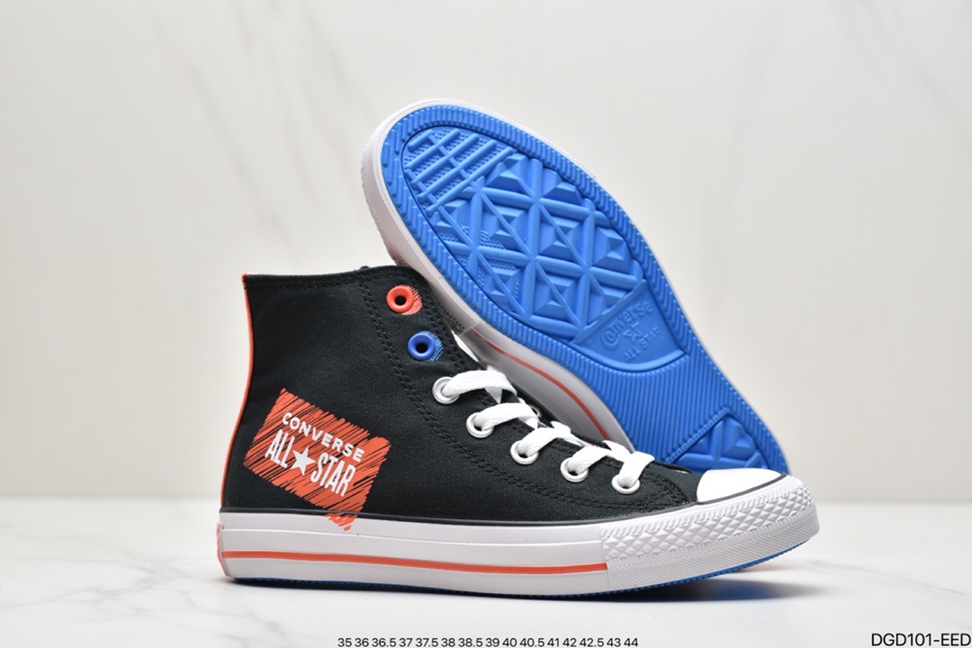 ONVERSE ALL STAR 171963C letter print graffiti canvas high-top sneakers