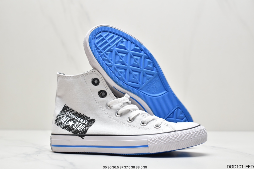 ONVERSE ALL STAR 171963C letter print graffiti canvas high-top sneakers