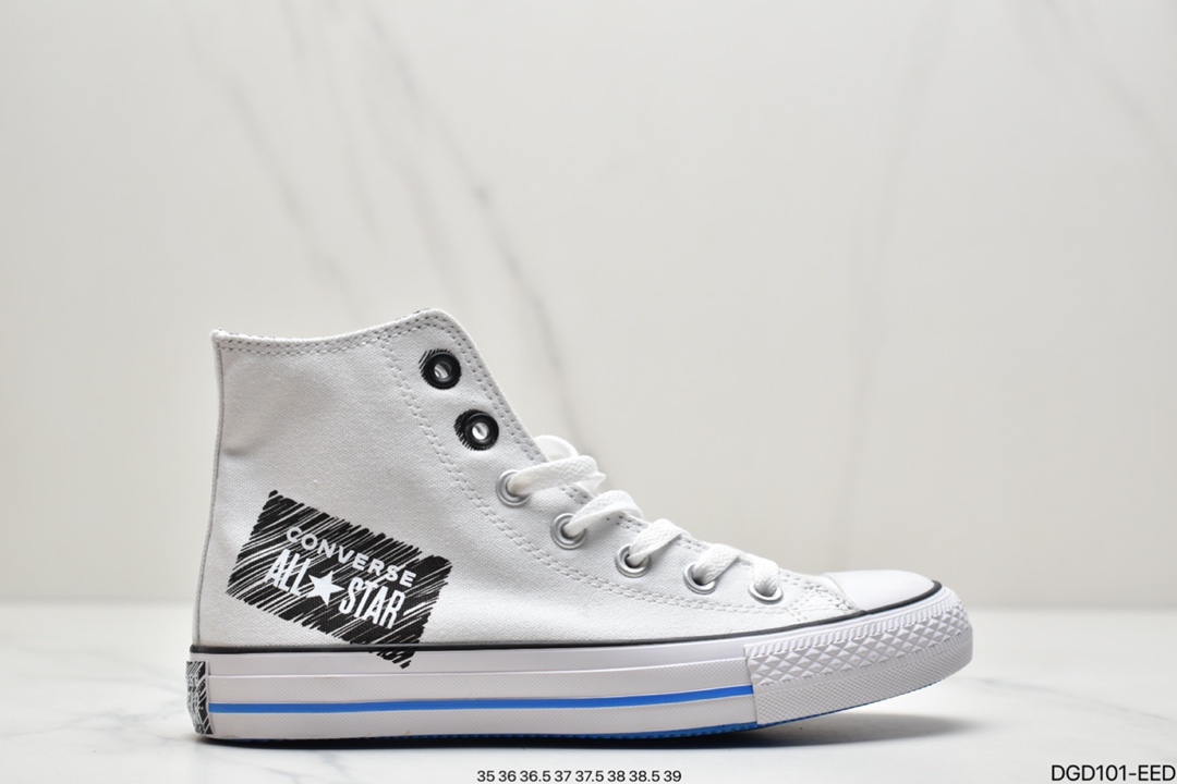 ONVERSE ALL STAR 171963C letter print graffiti canvas high-top sneakers