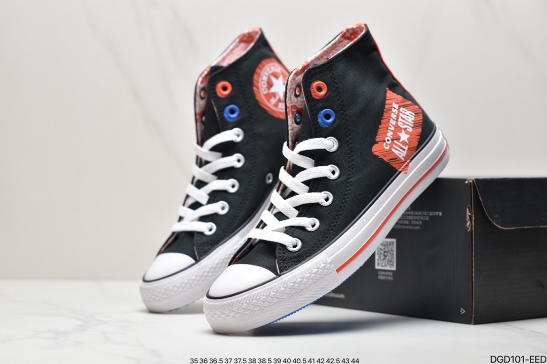 ONVERSE ALL STAR 171963C letter print graffiti canvas high-top sneakers