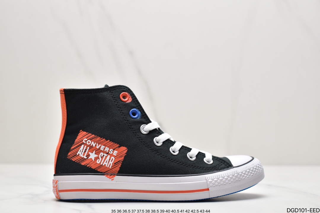 ONVERSE ALL STAR 171963C letter print graffiti canvas high-top sneakers