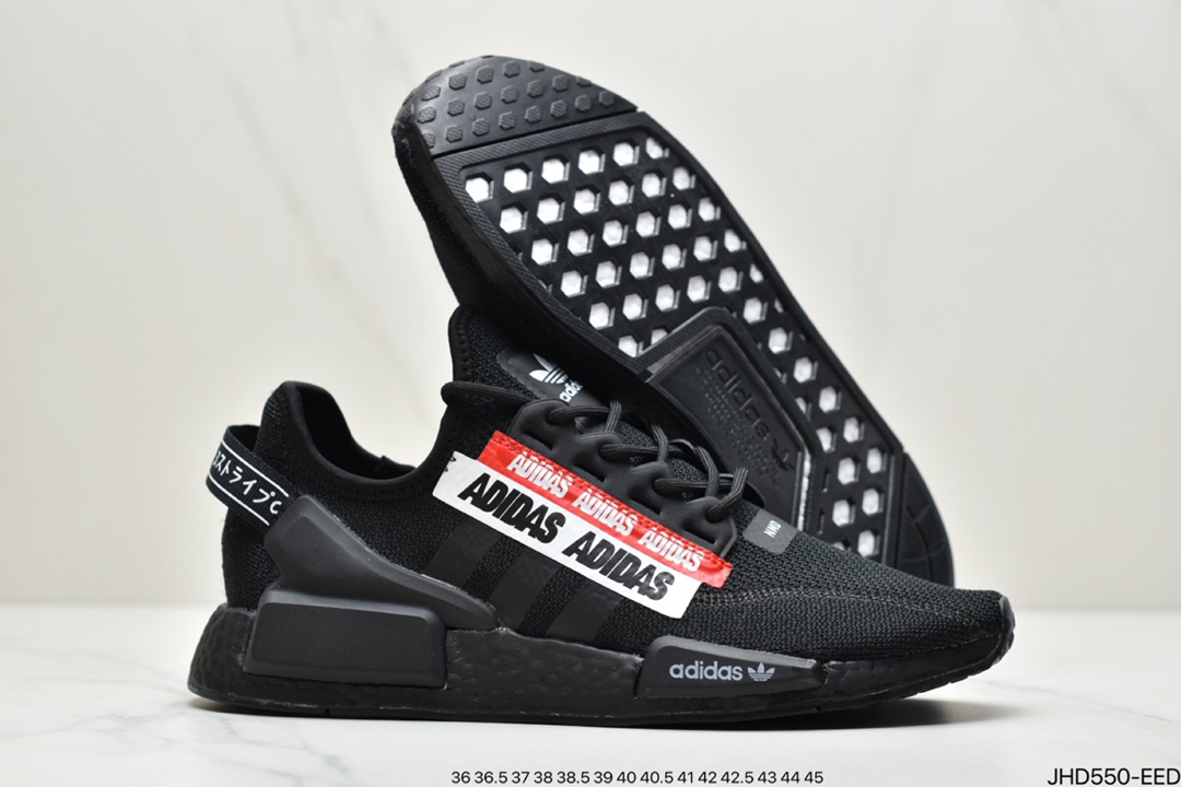 Adidas NMD_R1 V2 Boost popcorn super elastic midsole running shoes HO2537