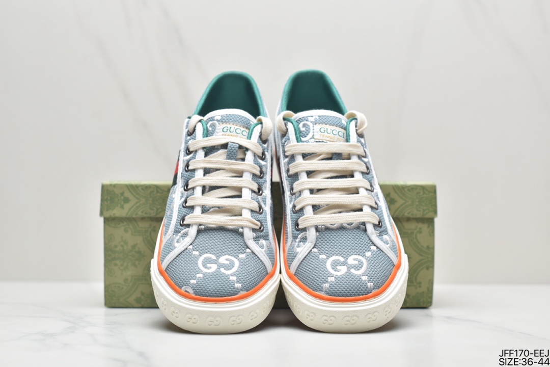 GUCCI Tennis 1977 Print Sneaker canvas print retro casual sports shoes 606111 H0T10 988H