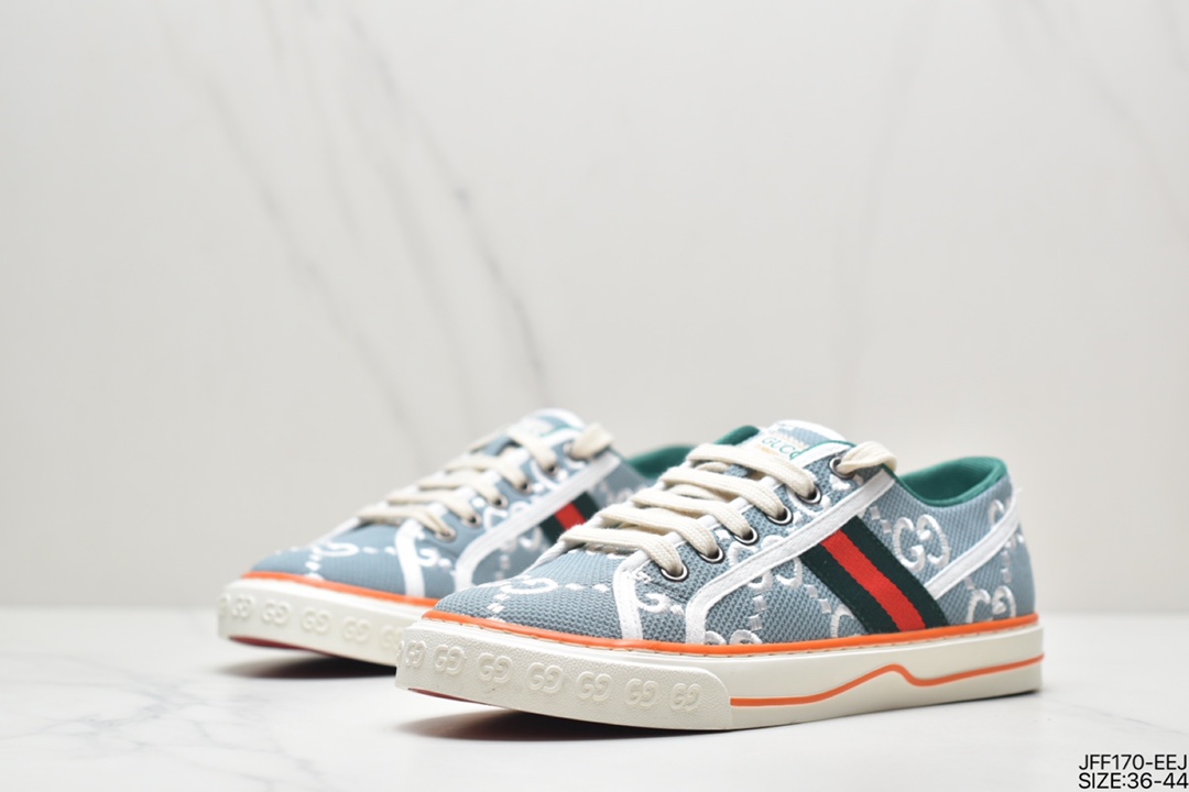 GUCCI Tennis 1977 Print Sneaker canvas print retro casual sports shoes 606111 H0T10 988H