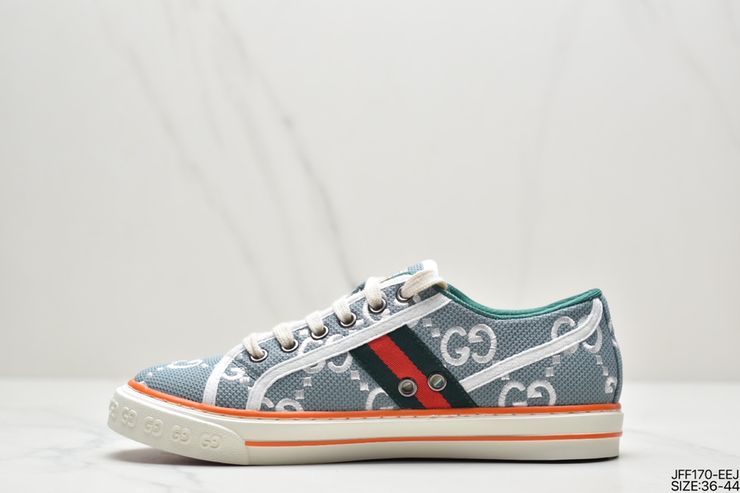 GUCCI Tennis 1977 Print Sneaker canvas print retro casual sports shoes 606111 H0T10 988H