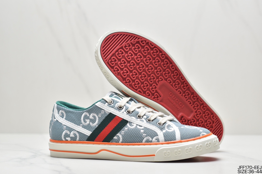 GUCCI Tennis 1977 Print Sneaker canvas print retro casual sports shoes 606111 H0T10 988H